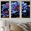 Mums Nocturnal Elegance Midnight Indigo - ensemble d'art mural de mamans