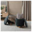 Ensemble de repose-pieds contemporain en bois naturel et tissu vert - ensemble de 2