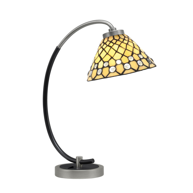 Lampe de bureau en acier inoxydable Antoniya, Graphite / noir mat