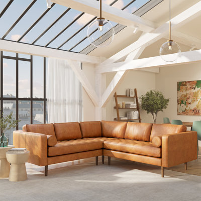 Napa Corner Sectional in Full-Grain Genuine Italian Leather