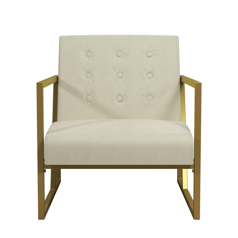 Hayek Velvet Armchair, Ivory