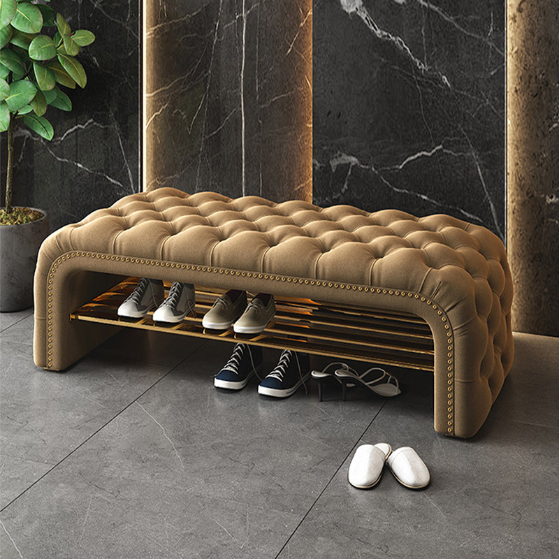 6 Pair Shoe Storage Bench, Brown