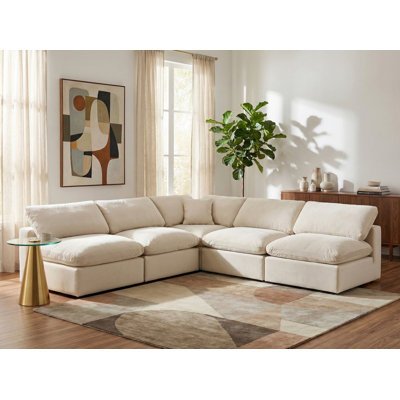 Hripsik Velvet L-Shaped Sectional Reversible