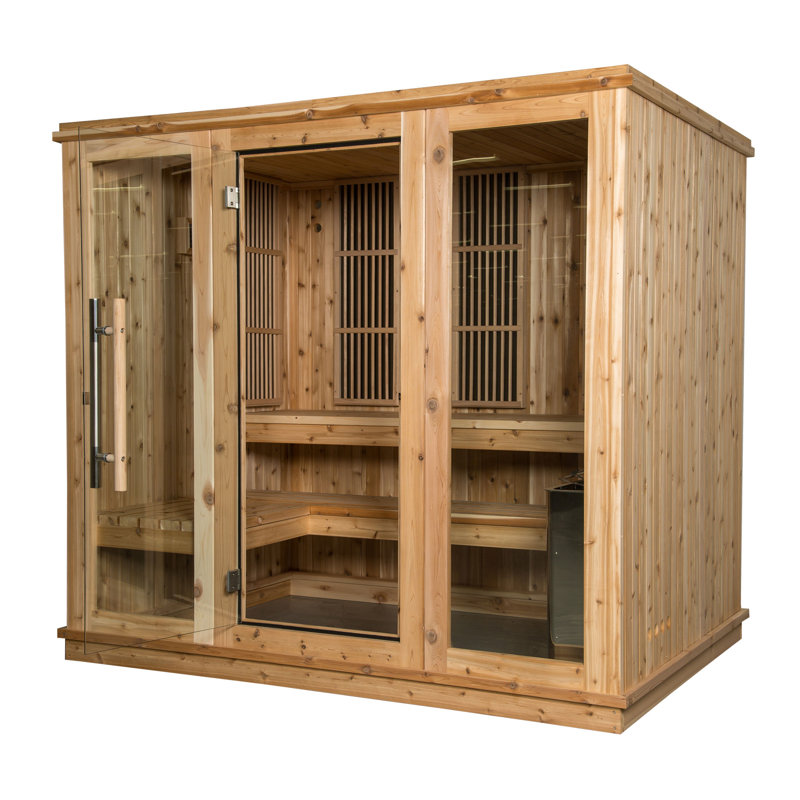 Almost Heaven Saunas Bridgeport Hybrid Sauna In Rustic Cedar