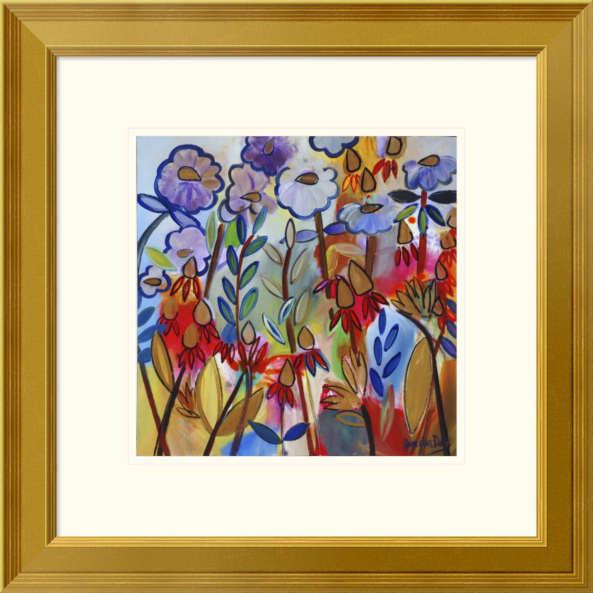 'Golden Drops' Framed Oil Painting Print East Urban Home 