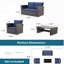 4-Piece Wicker Patio Conversation Set With Glass Table And Cushions-1449503543-1449503542