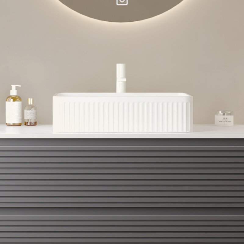 Lavabo vasque de salle de bain 20 po sans armoire, cuve en céramique blanche