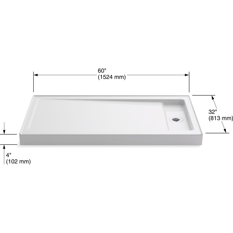 Bellwether Single-Threshold Shower Base, White