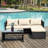 3 Piece Patio Conversation Sofa Seating Group With Cushions-433979922
