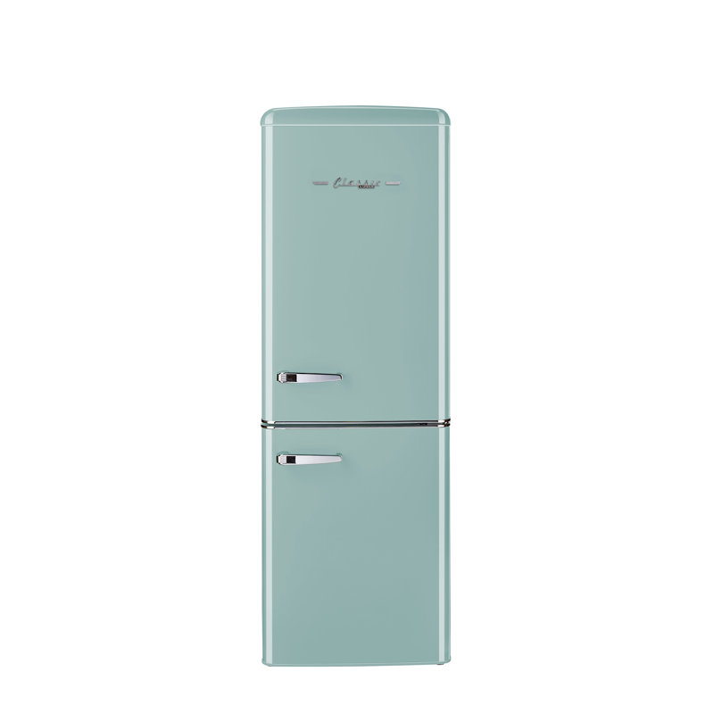 Classic Retro 21.6" Manual Defrost 7 cu. ft. Energy Star Certified Bottom Freezer Refrigerator, Ocean Mist Turquoise