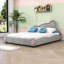 Lit plateforme en velours avec tête de lit Amareya-364173224-364173227