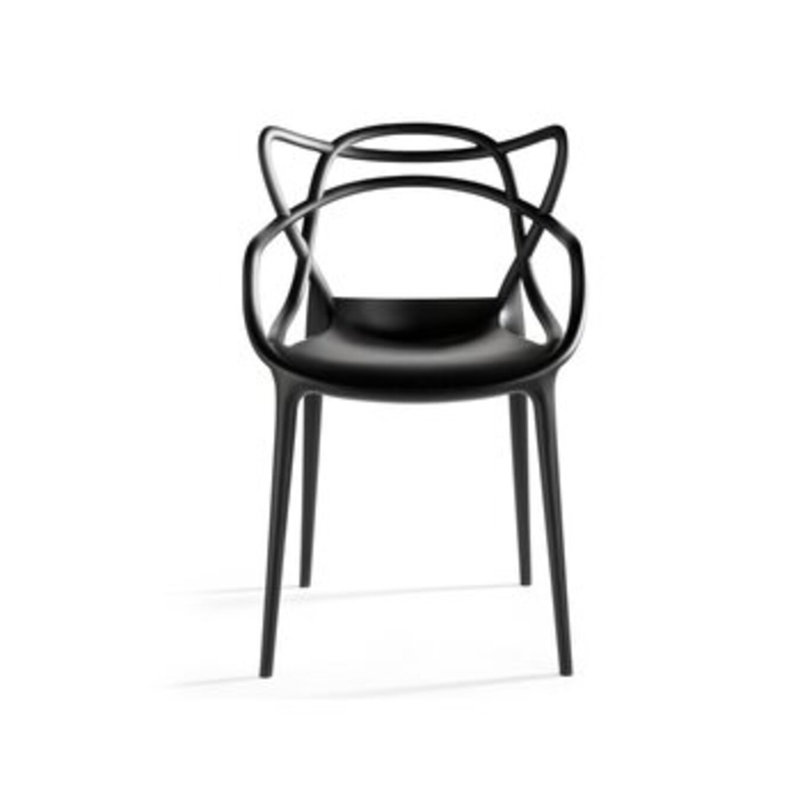 Fauteuil empilable Monte, Noir, 1