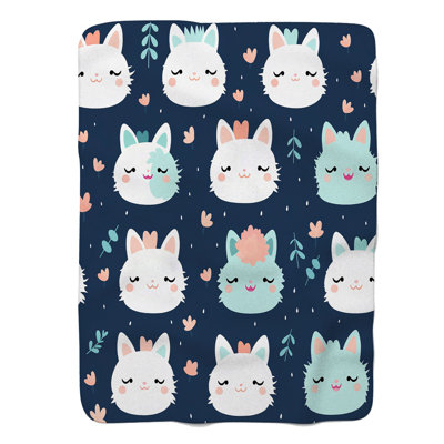 Charmant art félin - couverture en sherpa de qualité supérieure 1 pièce