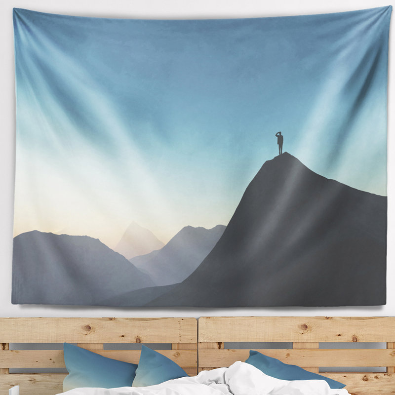 Man landscape look of mountain tapisserie, H 68 po x l 80 po