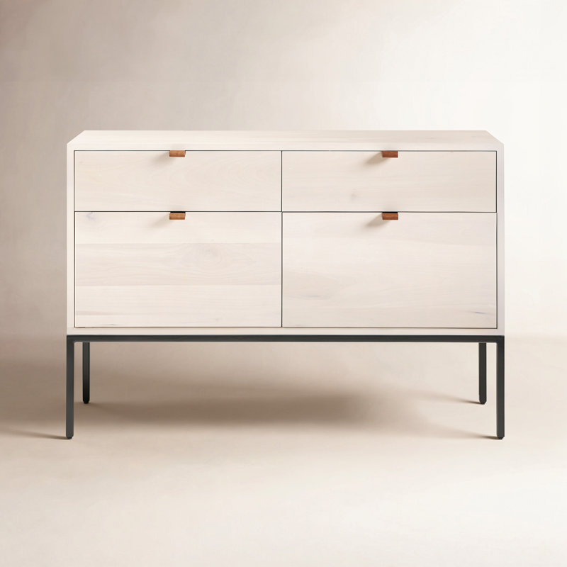 Trey 4 - Drawer Solid Wood File Cabinet, Whitewash