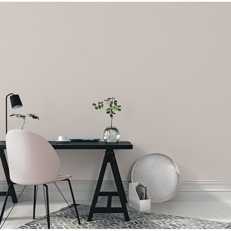 Llewelyn-Bowen - Off The Wall Solid Color Non-Woven Wallpaper Roll, Cream