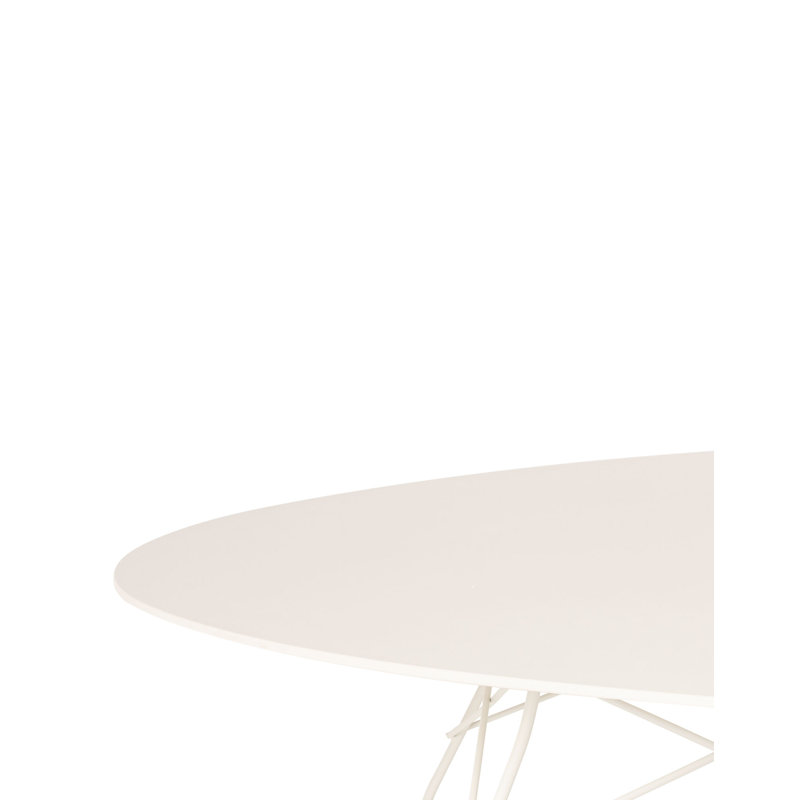 Table ovale d'extérieur brillante, Blanc uni