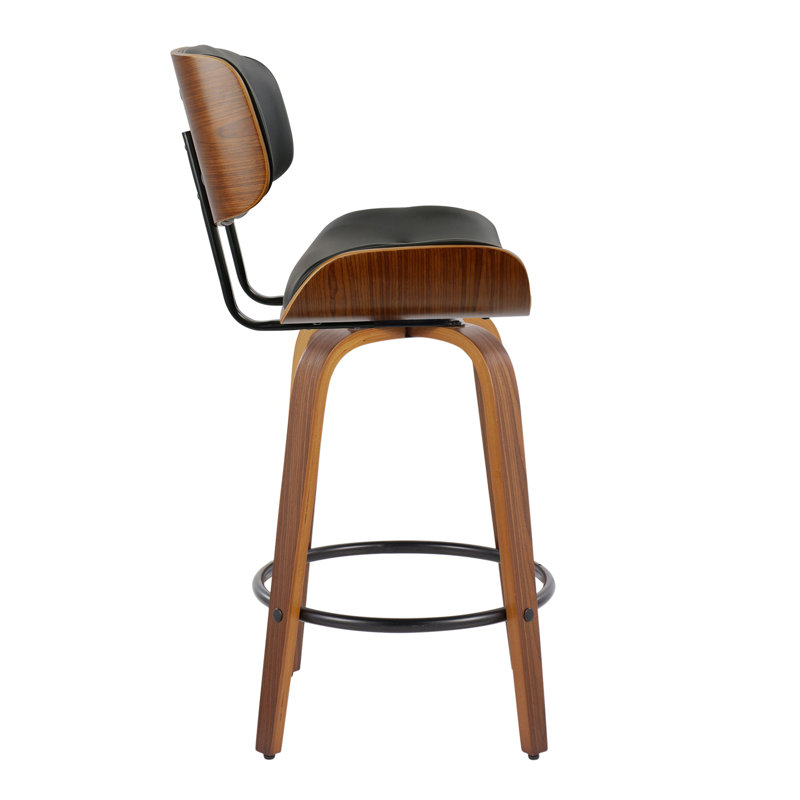 Tabouret de comptoir Lombardi 26 po Mid-Century, Noir