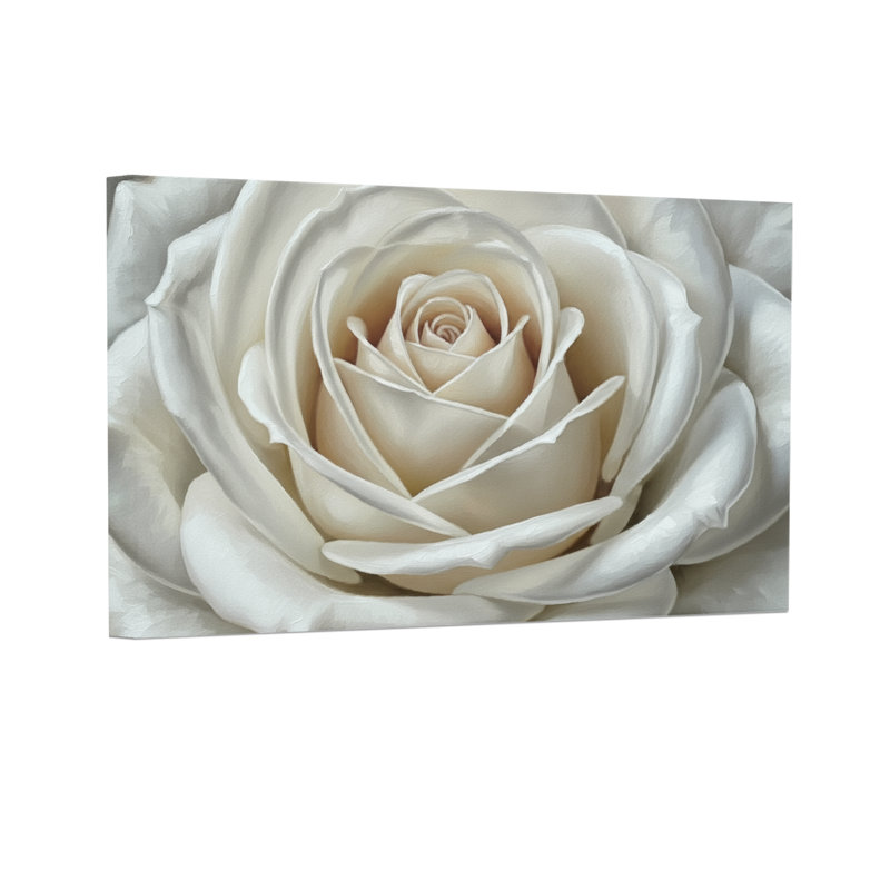 Plantes et fleurs, motif floral rose blanc, H 12 po x l 18 po