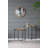 Set of 2 Gold and Black Metal Side Tables with Glass Top