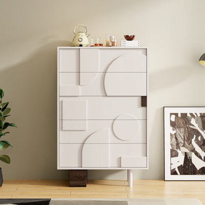 Cream Style Pine Entrance Cabinet Accent Chest