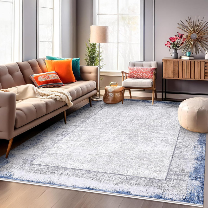 Luxury Area Rugs Soft Bamboo Silk Carpets for Kitchen Non Slip Bedroom Rug Boho Floor Mat ZE009, Rectangle 200 x 290 cm