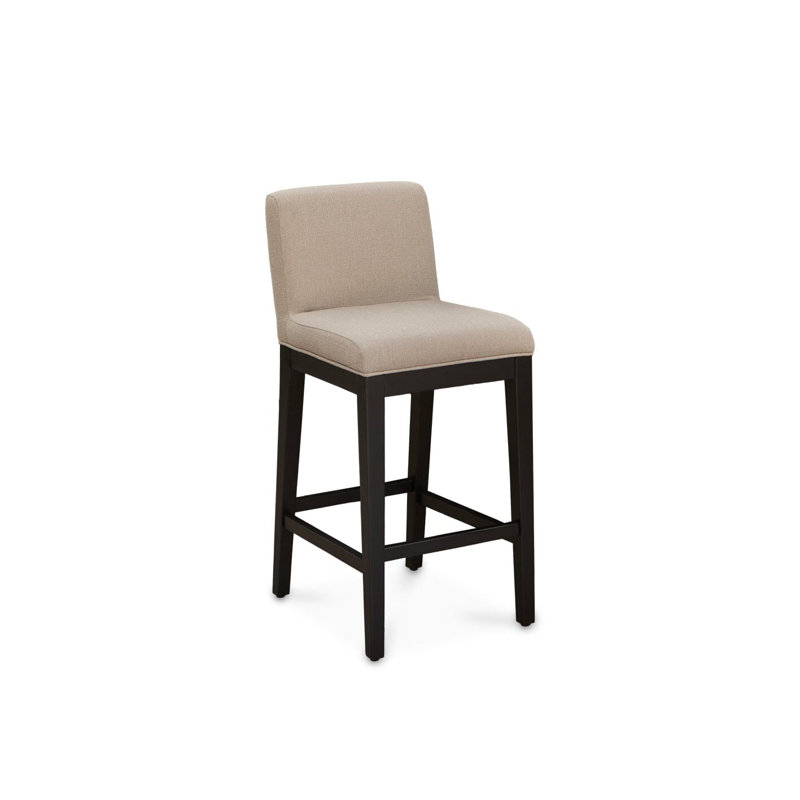 Bar Stool , Fawn Linen Seat/Black Oak Frame