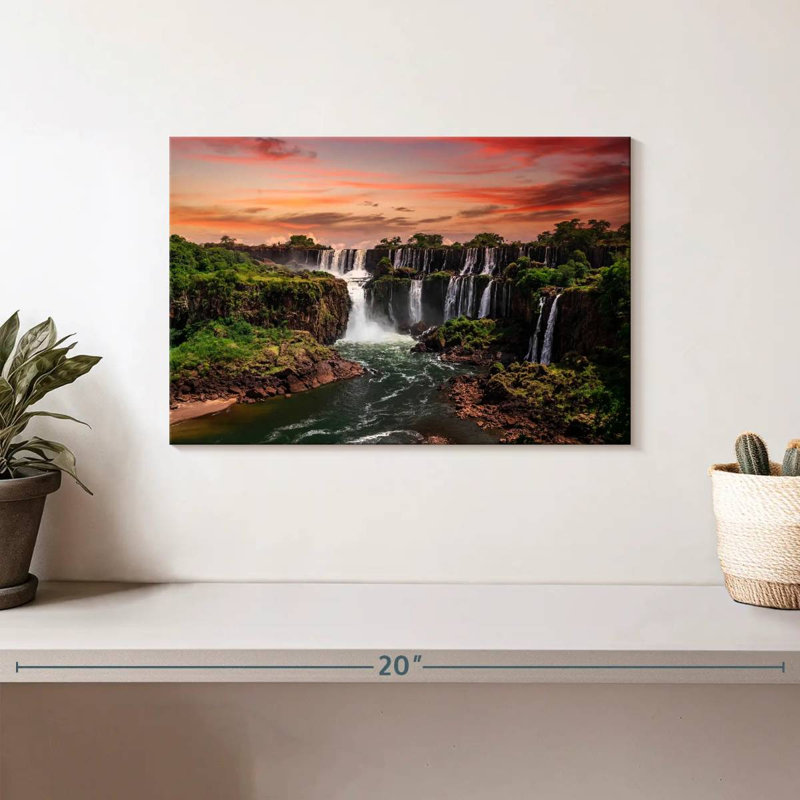 Alvord Iguazu Falls au coucher du soleil, H 8 po x l 12 po