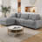 103" Modular L-Shaped Polyester Sectional Sofa with Ottoman & 4 Hidden Storages, 3-Seater Cloud Couch with Deep Seat, Flexible Combination, No-Tools Assembly for Living Room-819708610