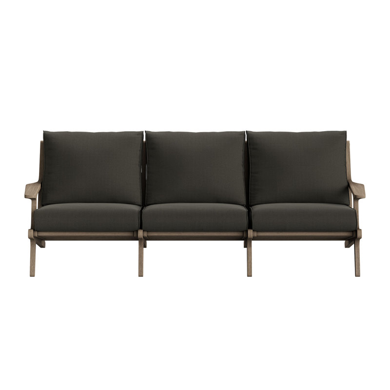 Canapé d'extérieur en teck gris Saratoga, Gris