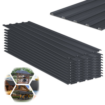 10 Pcs Roof Panels Galvanized Steel Hardware Metal Roofing Sheets Wall Panels Gazebo Top Cover