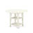 5 Piece Dining Room Table Set Includes a Round Kitchen Table with Dropleaf & Shelves and 4 Light Beige Linen Fabric Parson Chairs, Linen White-23389009-23389038