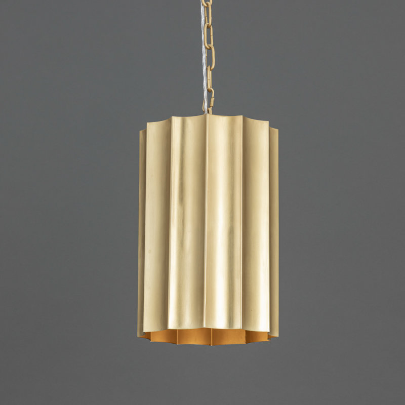 Allegra-Mini Pendant, 21.75" H x 9.25" W x 9.25" D, 60 W, Weathered Brass