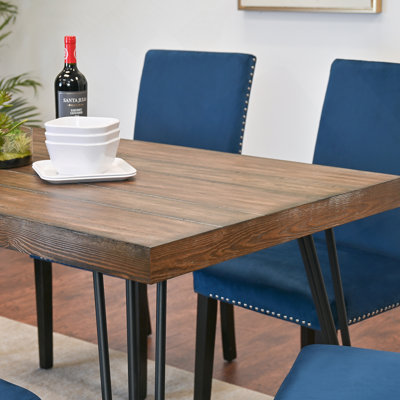 Ensemble de salle à manger 5 pièces Ashpin, table à manger en épingle à cheveux avec 4 chaises, 3 options de couleurs