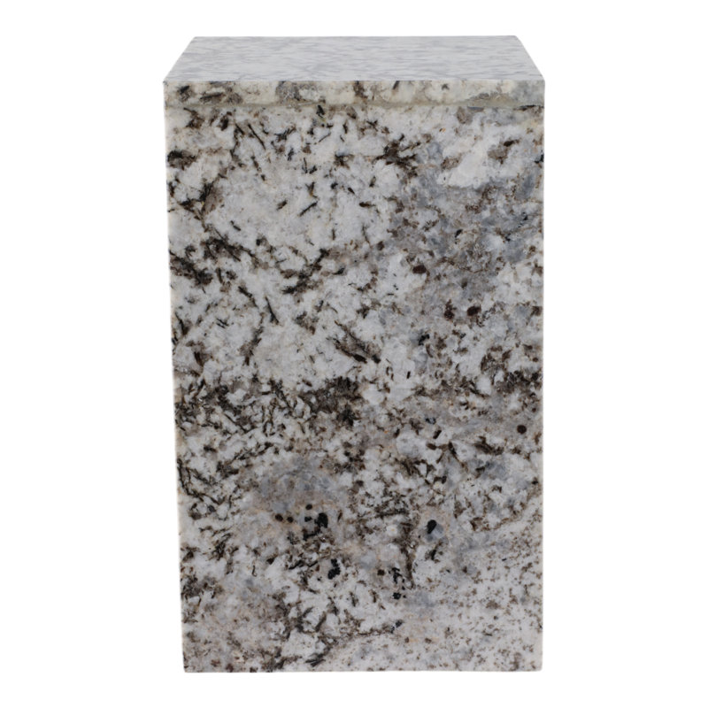 Sagebrook Home 20X12" Marble Pedestal Accent Table, White/Black, White/Black