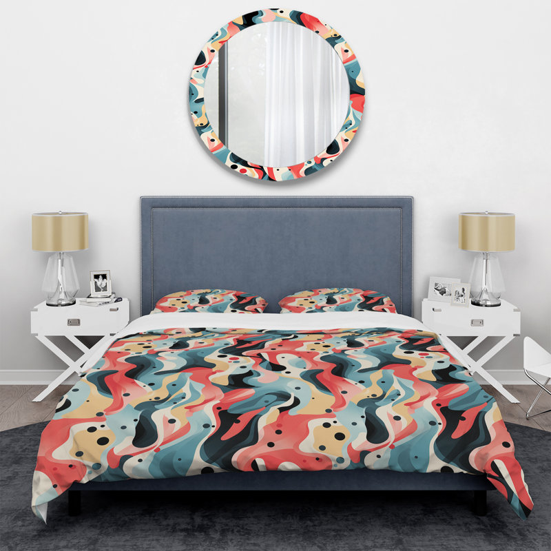 Ensemble de housse de couette tribal rose et bleu I, Housse de couette pour très grand lit et 2 très