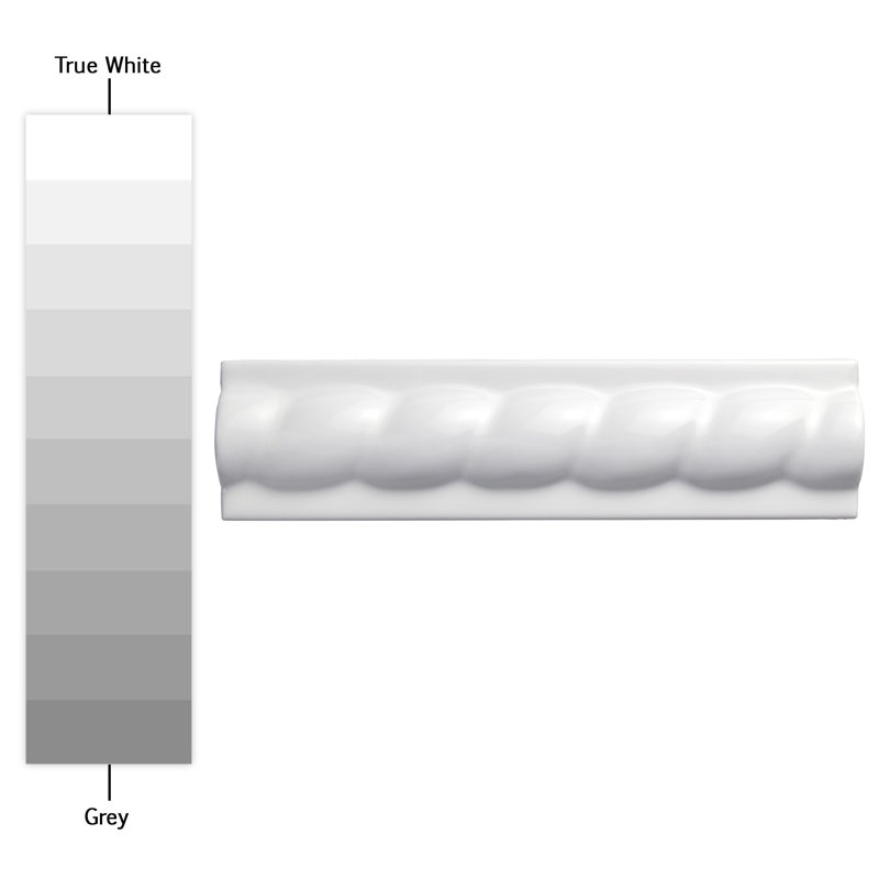Trenza Grand 2" x 7-7/8" Glossy Ceramic Mudcap Wall Tile Trim in White
