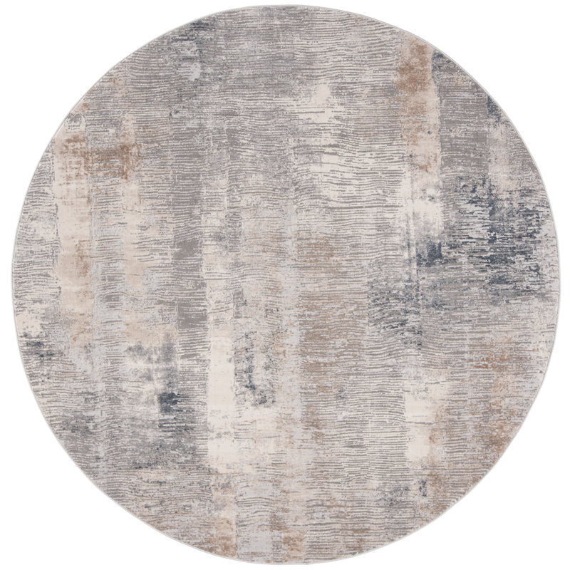 Tapis abstrait Keyra Performance, Rond 6 pi 7 po