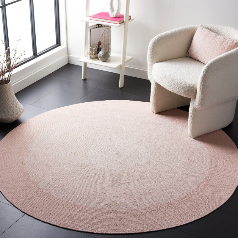 Tapis en coton tissé à la main Rindge, Rond 6 pi