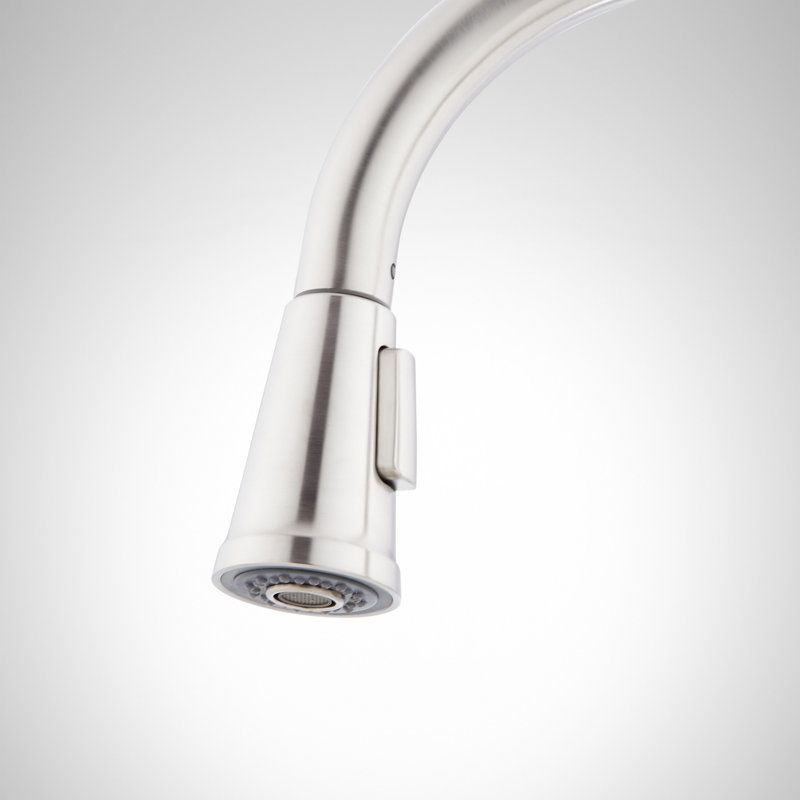 Greyfield 1.8 GPM Single Hole Pull Down Kitchen Faucet, Stainless Steel