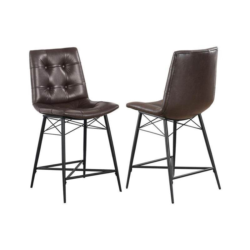 Upholstered Counter Stool, Brown, 41" Height