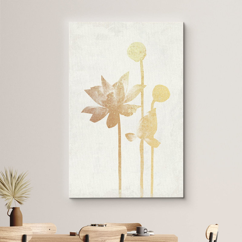 Floral Botanical Illustration - Reproduction d'art sur toile tendue, H 18 po x l 12 po x P 1,5 po