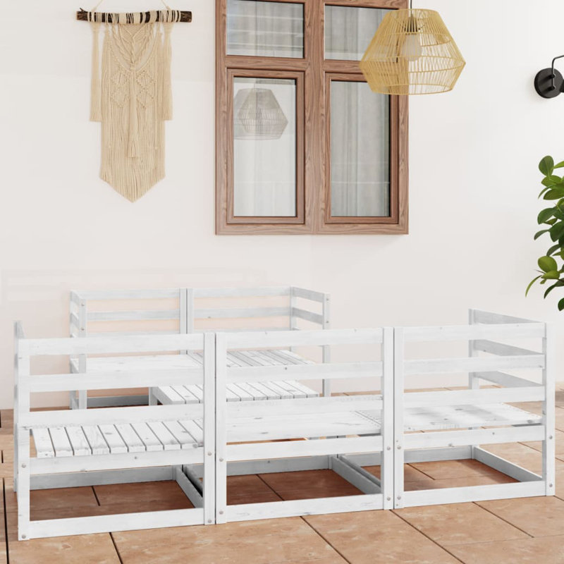 Dyle Solid Wood 5 - Person Seating Group, White