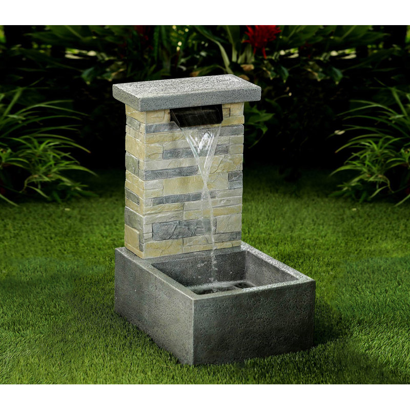 Handcrafted Outdoor Column Fountain with Lights