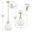 1 - Light Brushed Gold Single Pendant with Milk Glass