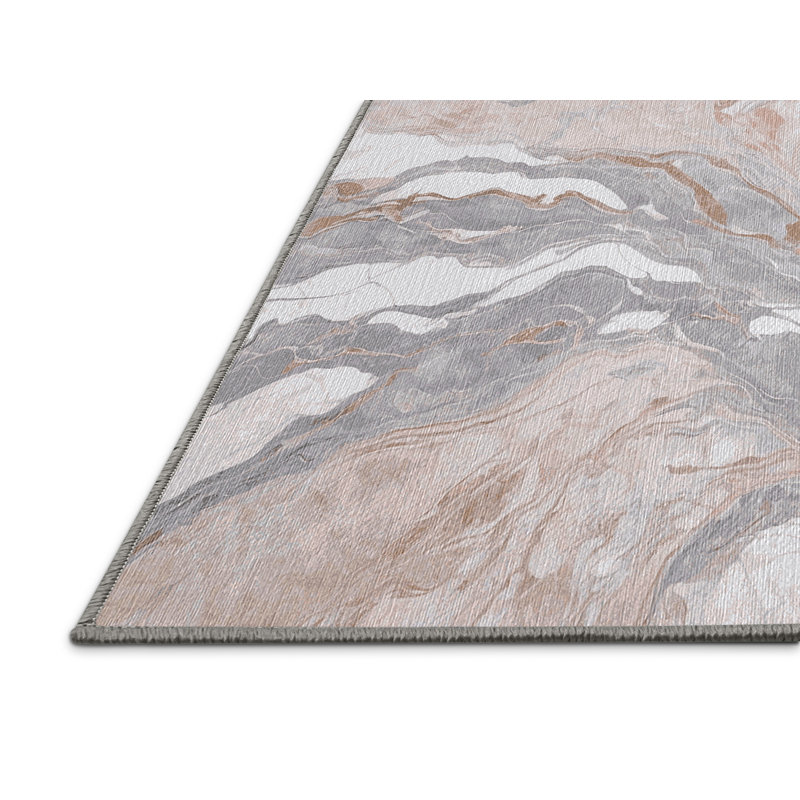 Machine Washable Gray Area Rug, Rectangle 8' x 12'