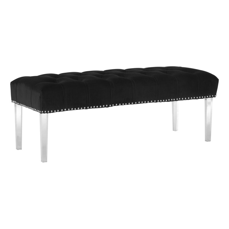 Sabrina Polyester Upholstered Bench, Black