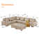 Shaped 6 Seats Modular Sectional Sofa with Storage Seats, Phone Holder and Console Table