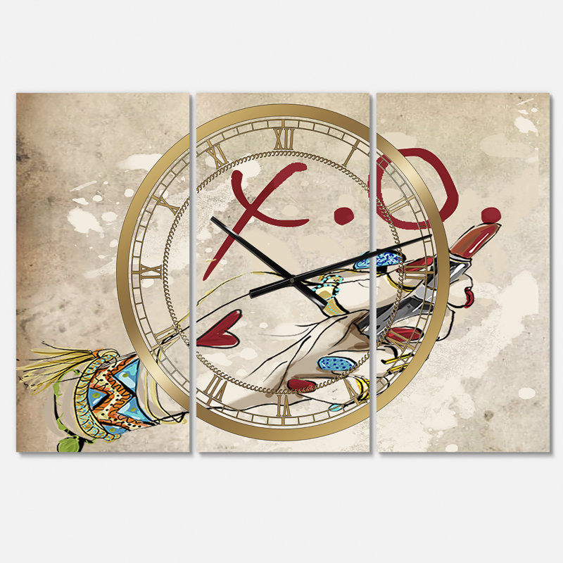 Horloge murale 3 panneaux Gipsy Hippy