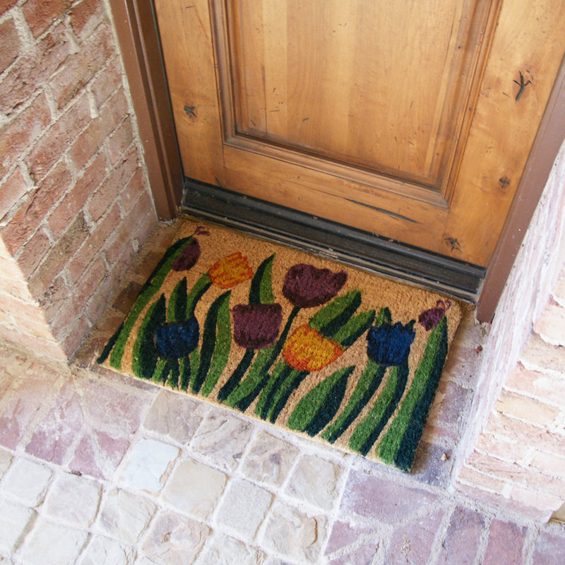 Jardin tulipe de 30 po x 18 po Damara Paillasson d’extérieur antidérapant